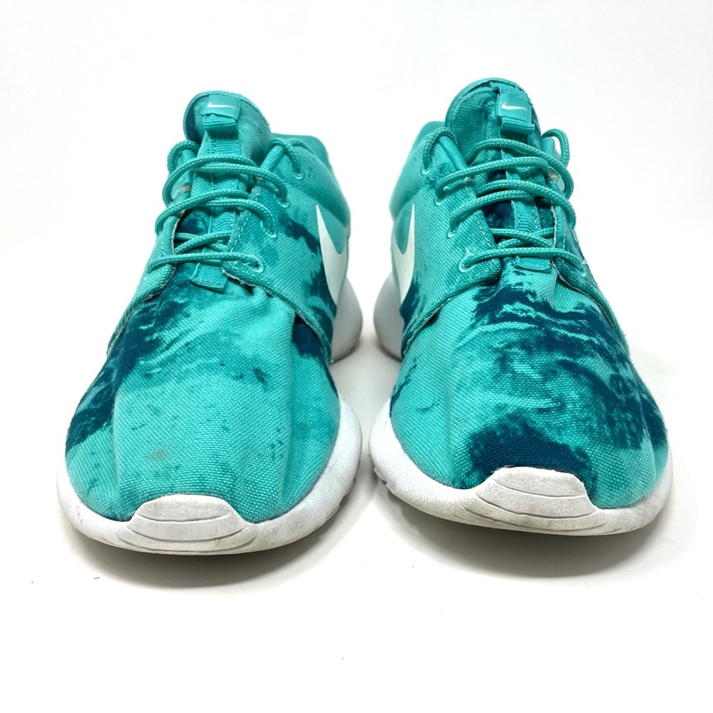 Nike Rosherun Print Sneakers Teal White Womens 9 - Picture 3 of 8